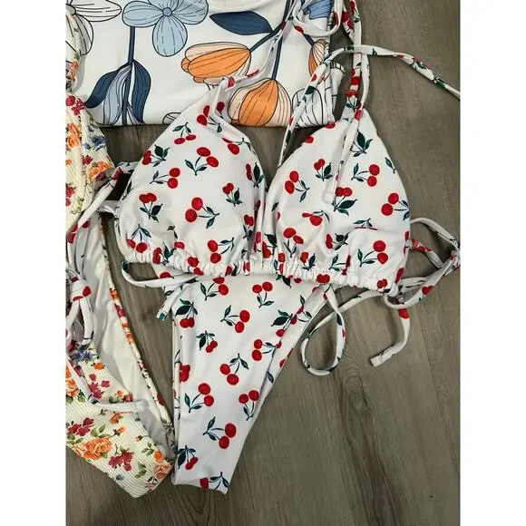 SHEIN Women's Bathing Suit‎ Lot All Size Medium + Wrap Skirt + Long Sleeve Top - Picture 5 of 6